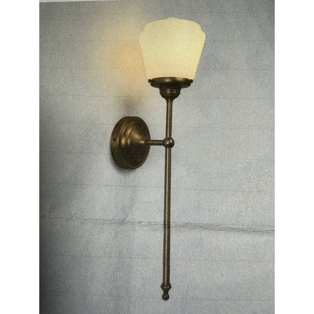 Modern Wall Sconce Light with Milk White Glass, Hardwired Bathroom Wall Vanit...